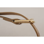 Dolce & Gabbana Rose Gold Leather Metallic Tone Metal Buckle Belt