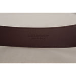 Dolce & Gabbana Maroon Calf Leather Wide Logo Engraved Buckle Belt BEL8500 - 70
