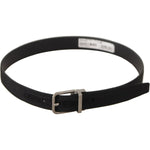 Dolce & Gabbana Black Canvas Leather Silver Tone Metal Buckle Belt BEL8650 - 70