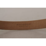 Dolce & Gabbana Blue Leather Jacquard Embossed Gold Metal Buckle Belt WMB101 - 65
