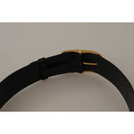 Dolce & Gabbana Black Embossed Leather Gold Tone Metal Buckle Belt WMB137 - 80