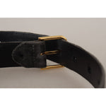 Dolce & Gabbana Brown Velvet Gold Tone Logo Metal Waist Buckle Belt WMB155 - 60