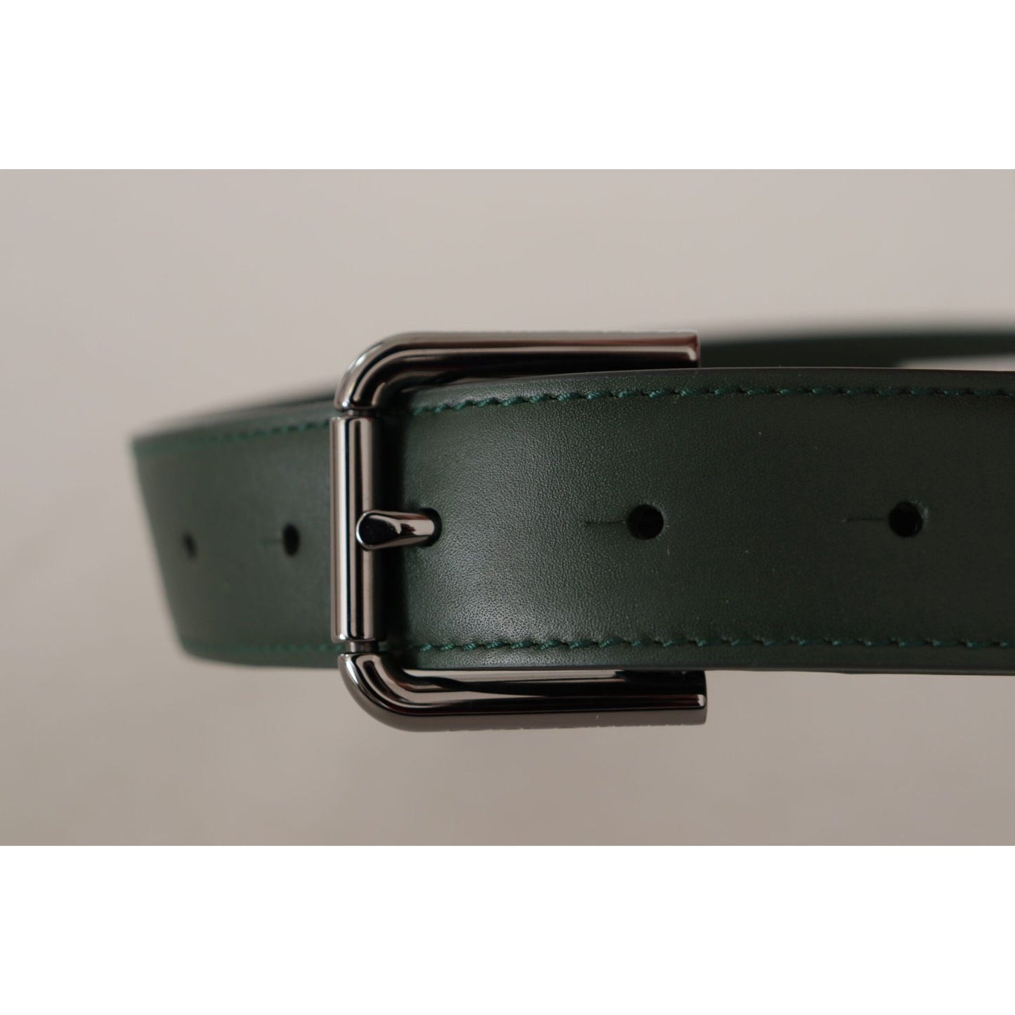 Dolce & Gabbana Army Green Leather Logo Metal Waist Buckle Belt WMB166 - 60