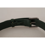 Dolce & Gabbana Army Green Leather Logo Metal Waist Buckle Belt WMB166 - 60
