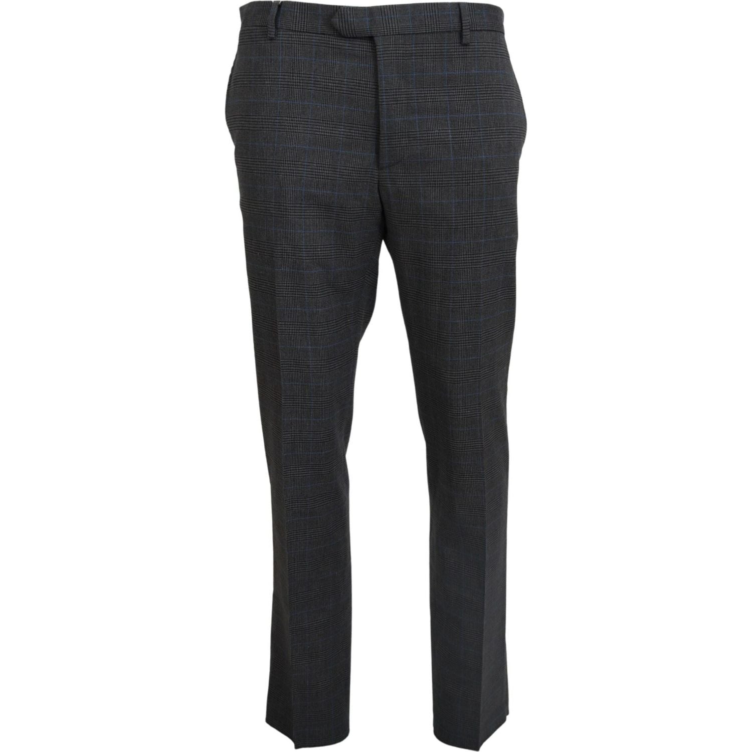BENCIVENGA Gray Checkered Wool Dress Formal Pants