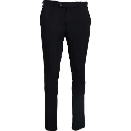 Domenico Tagliente Black Tapered Dress Formal Pants
