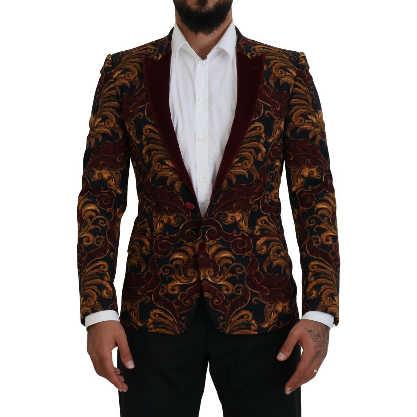 Dolce & Gabbana Multicolor Floral Single Breasted Martini Blazer