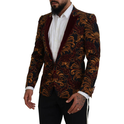 Dolce & Gabbana Multicolor Floral Single Breasted Martini Blazer