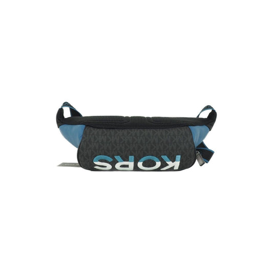 Michael Kors Cooper Large Blue Multi Leather Embroidered Logo Utility Belt Bag Michael Kors Dark Slate Gray