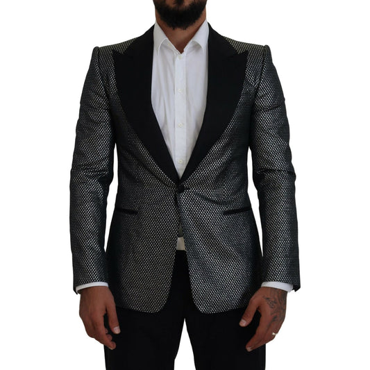Dolce & Gabbana Elegant Jacquard Single Breasted Blazer Dolce & Gabbana Black
