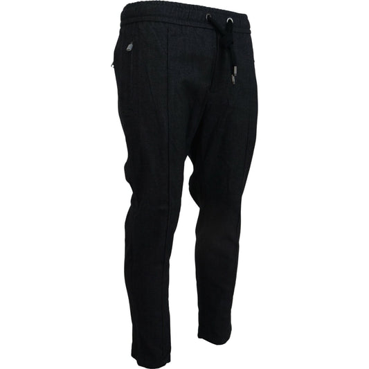 Dolce & Gabbana Elegant Tapered Blue Denim Pants Dolce & Gabbana Black