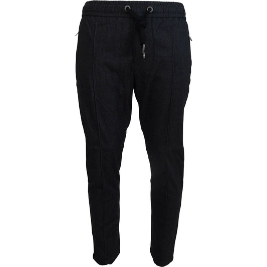 Dolce & Gabbana Elegant Tapered Blue Denim Pants Dolce & Gabbana Black