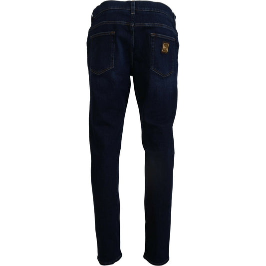 Dolce & Gabbana Elegant Slim Fit Dark Blue Denim Jeans Dolce & Gabbana Black