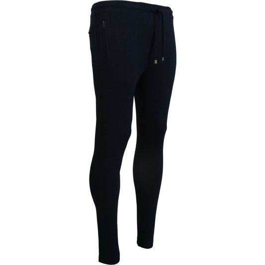Dolce & Gabbana Elegant Blue Casual Track Sweatpants Dolce & Gabbana Black