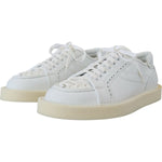 Dolce & Gabbana White Leather Low Top Oxford Sneakers Casual Shoes MV4884-40