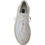 Dolce & Gabbana White Leather Low Top Oxford Sneakers Casual Shoes MV4884-40