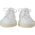 Dolce & Gabbana White Leather Low Top Oxford Sneakers Casual Shoes MV4884-40