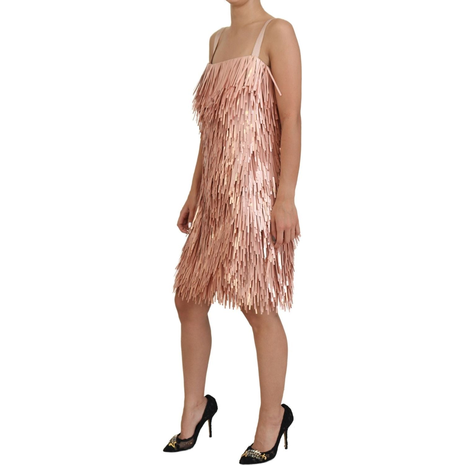 Dolce & Gabbana Pink Tinsel Sleeveless Shift A-line Dress
