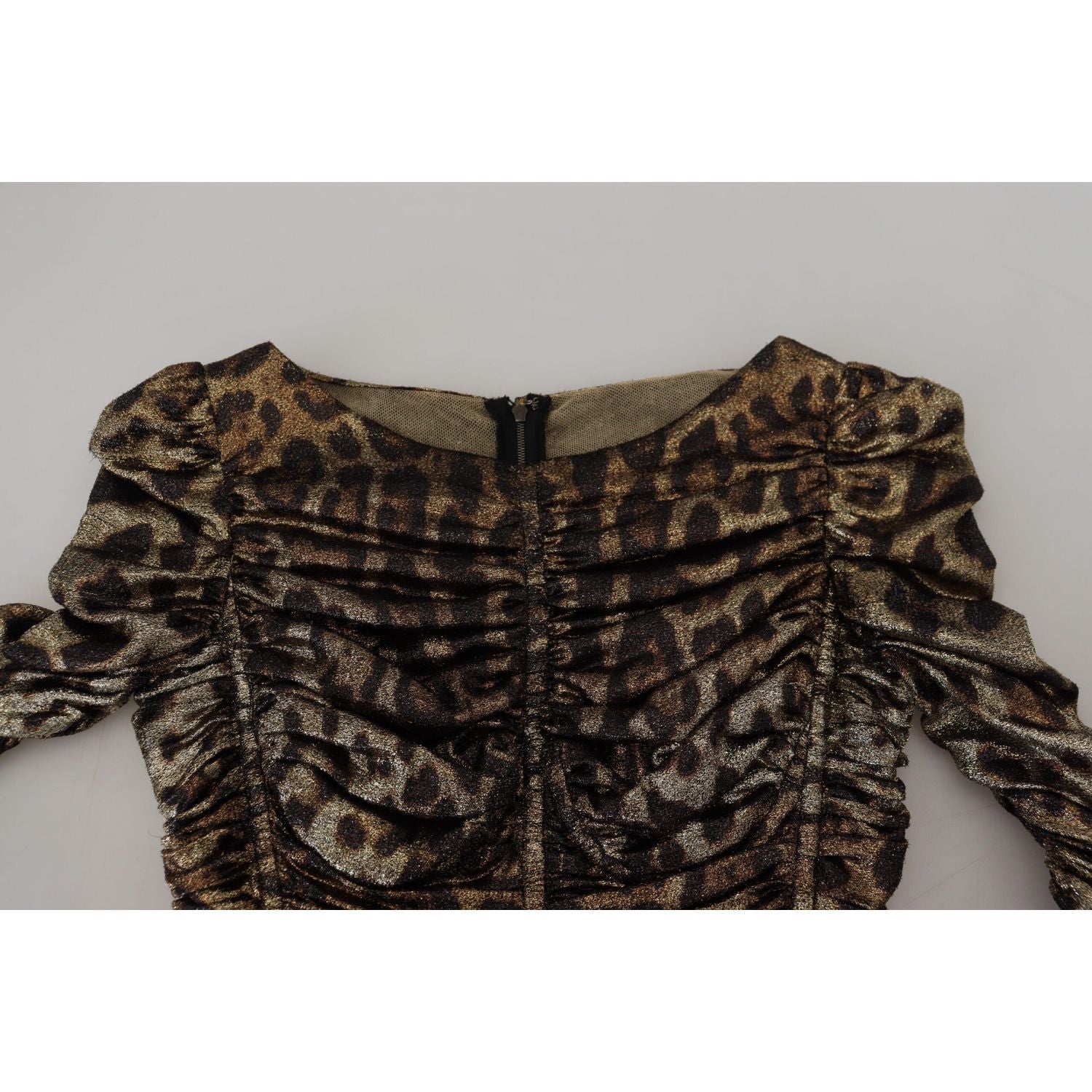 Dolce & Gabbana Multicolor Leopard Bodycon Sheath Midi Dress