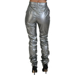 Dolce & Gabbana Metallic Silver High Waist Skinny Pants PAN74199- 40