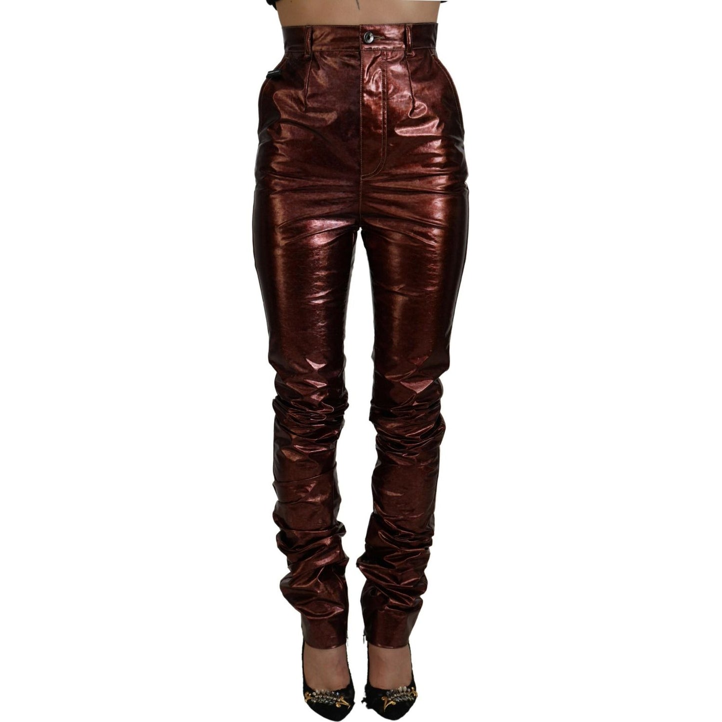 Dolce & Gabbana Metallic Bronze High Waist Skinny Jeans