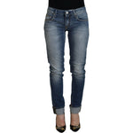 Acht Blue Washed Cotton Low Waist Women Casual Jeans PAN74069- 26
