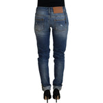 Acht Blue Washed Cotton Low Waist Women Casual Jeans PAN74069- 26