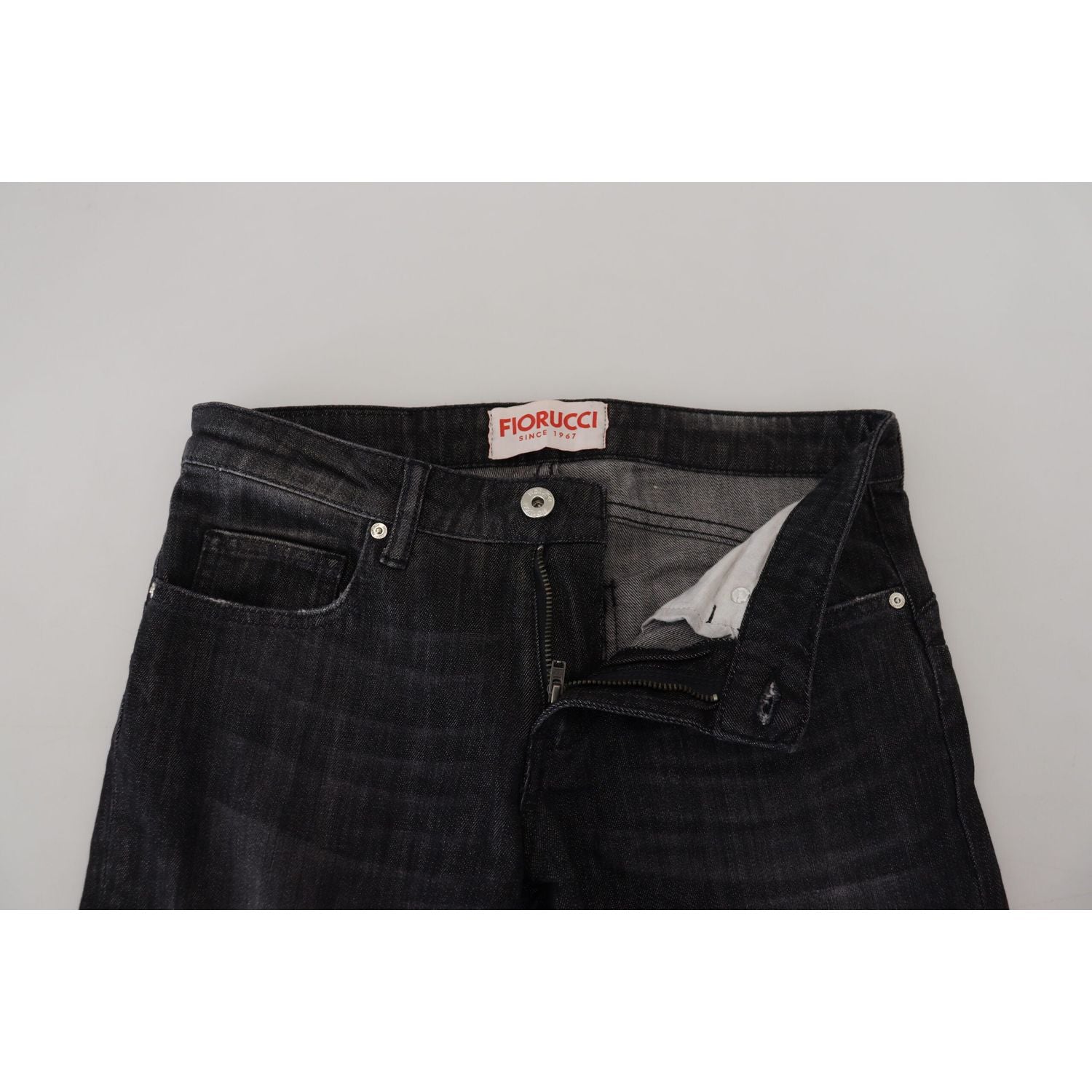 时尚黑色低腰紧身牛仔裤