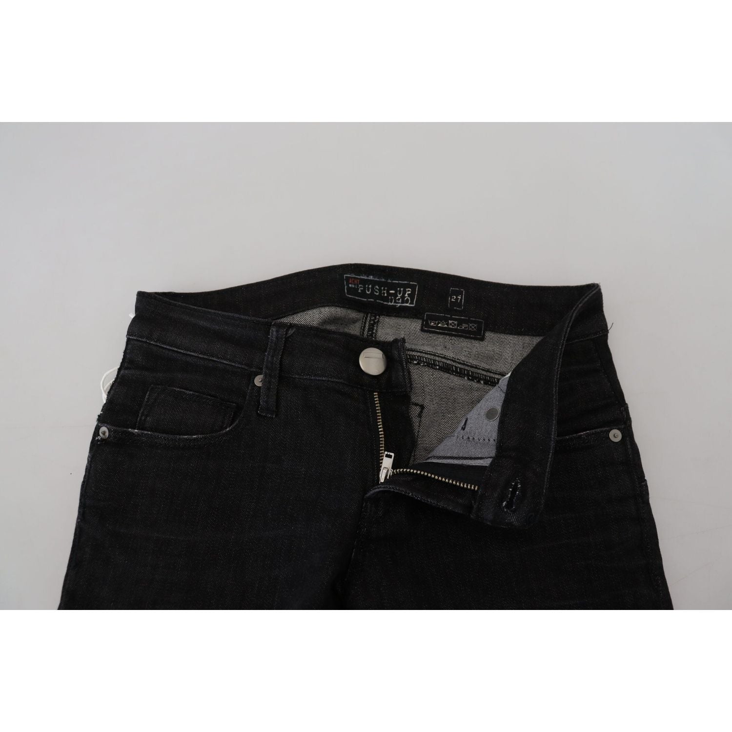 时尚低腰设计师款紧身牛仔裤