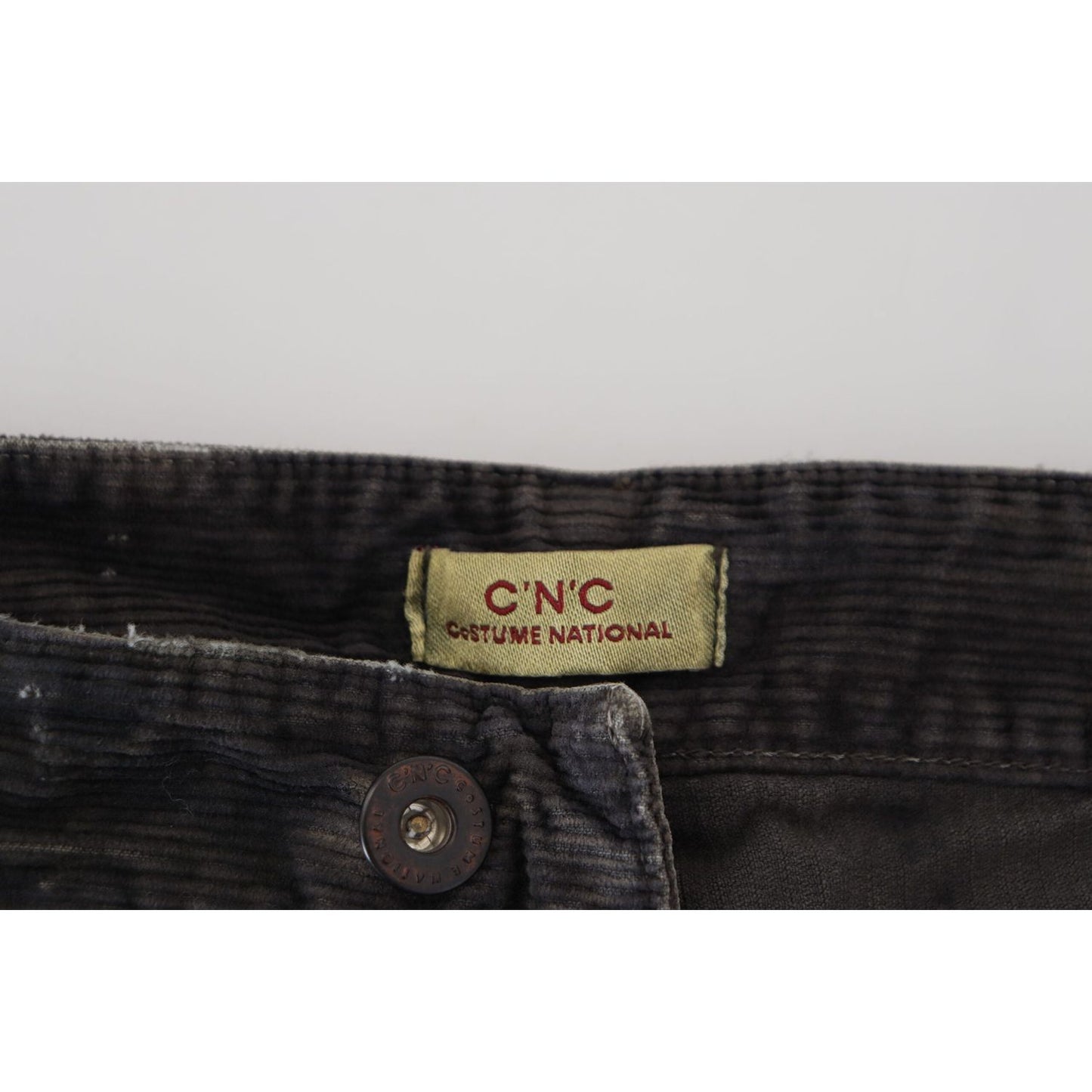 Costume National Gray Cotton Corduroy Men Casual Jeans