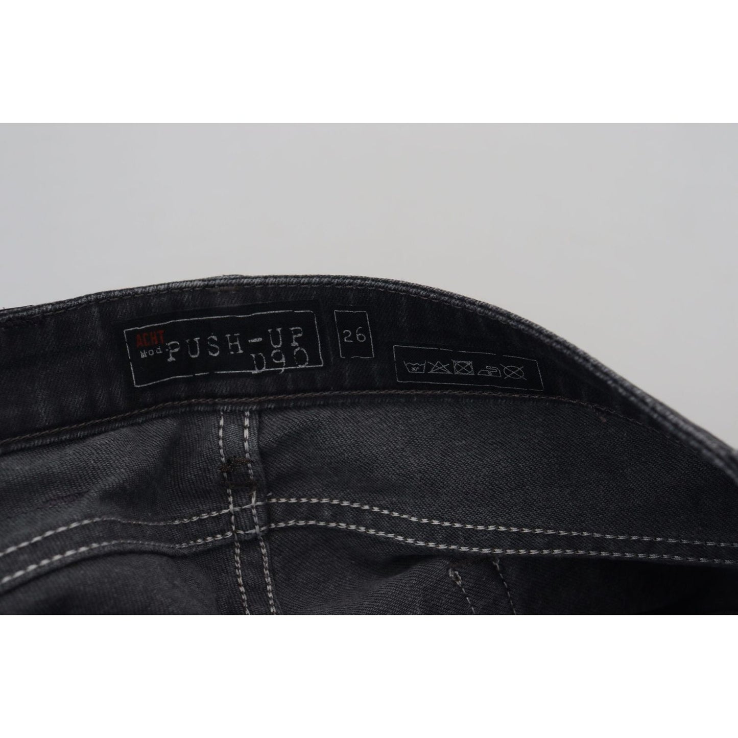 Acht Black Washed Low Waist Slim Fit Cotton Denim Jeans PAN72697-26