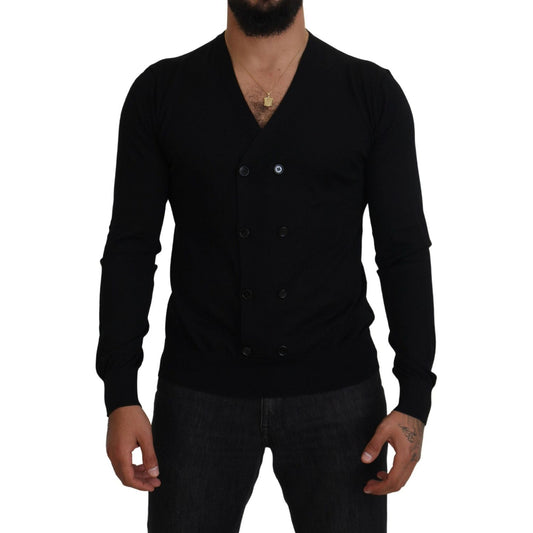 Dolce & Gabbana Elegant Cashmere Cardigan Sweater Dolce & Gabbana Black