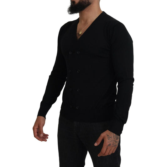 Dolce & Gabbana Elegant Cashmere Cardigan Sweater Dolce & Gabbana Black