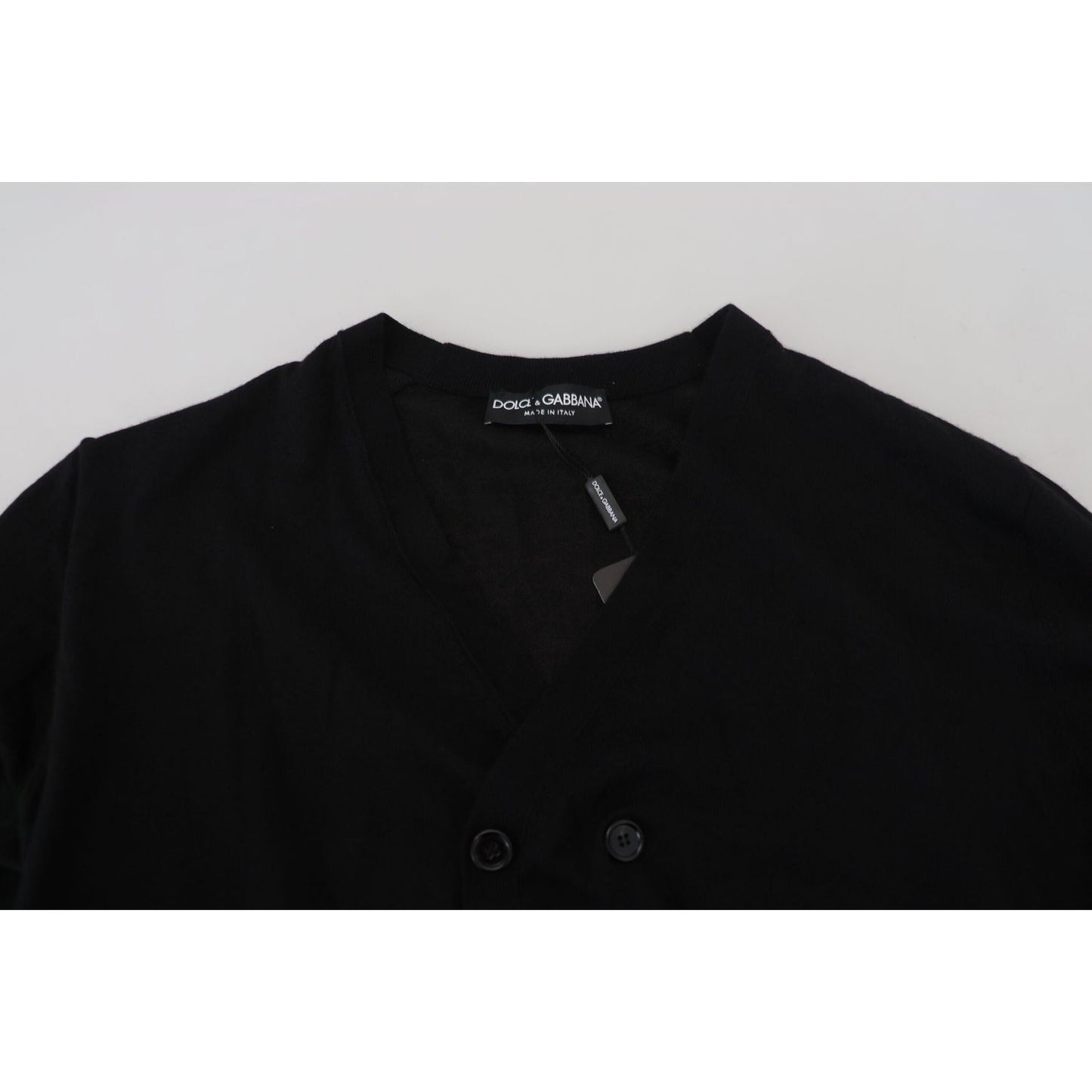 Dolce & Gabbana Black Cashmere Button Down Cardigan Sweater