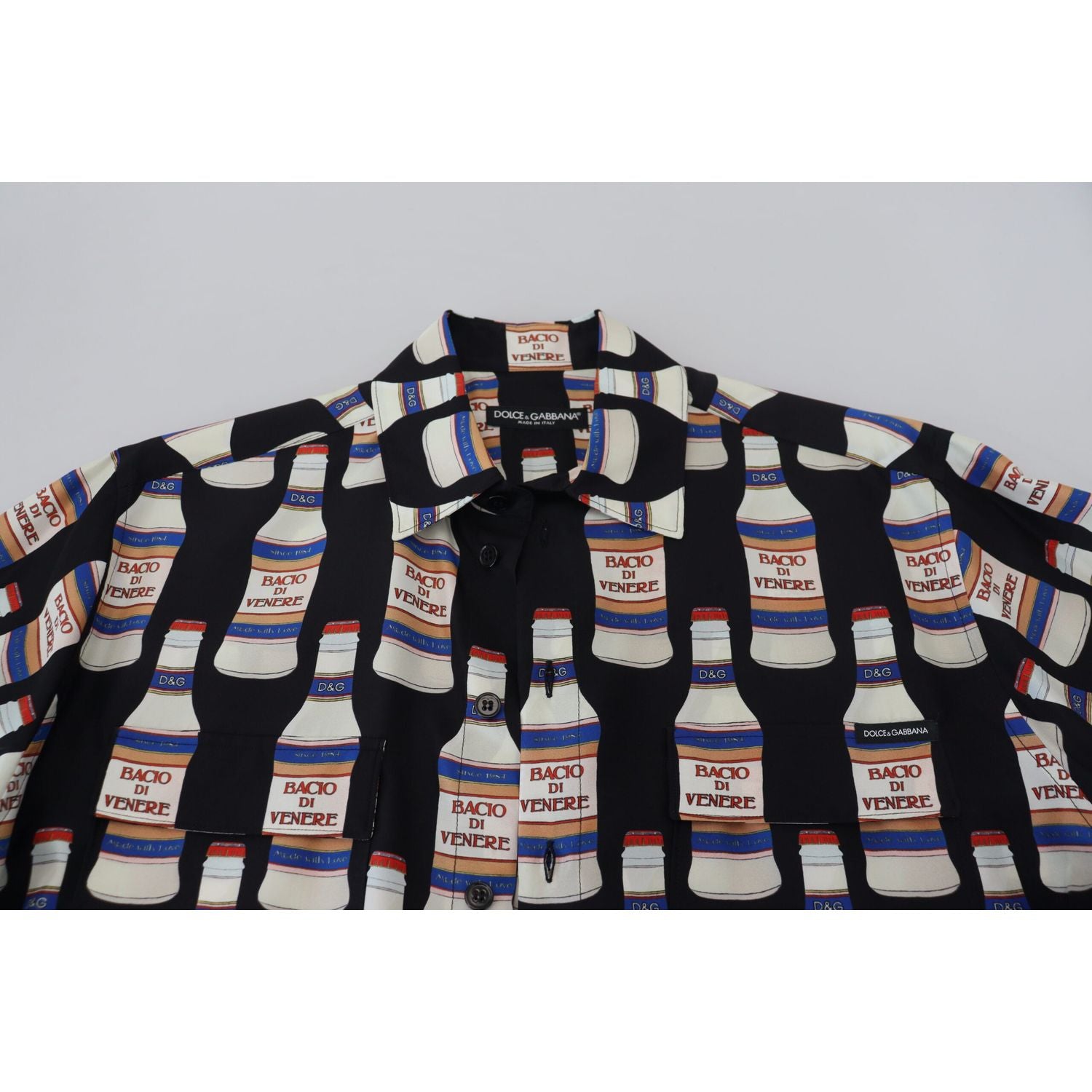 قميص حرير أنيق بأكمام طويلة من دولتشي آند غابانا