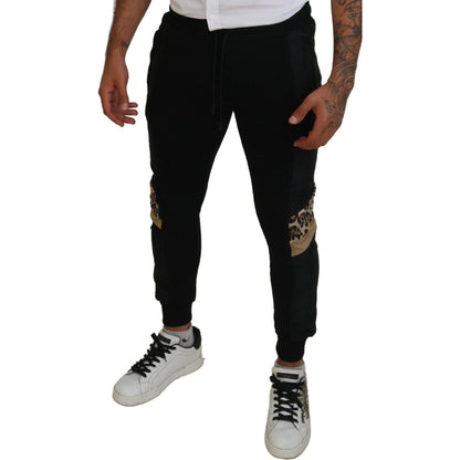 Dolce & Gabbana Black Polyester Skinny Jogger Men Pants