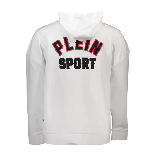 Plein Sport White Cotton Men Sweater Plein Sport Light Gray