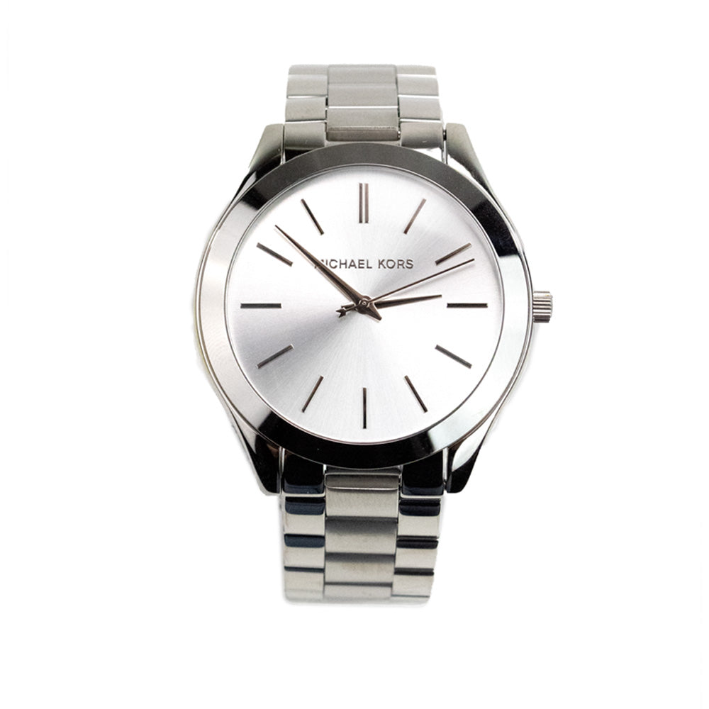 Michael Kors (MK3178) Slim Runway Mono Silver-Toned Stainless Steel Silver Dial Watch MK3178
