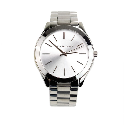 Michael Kors (MK3178) Slim Runway Mono Silver-Toned Stainless Steel Silver Dial Watch MK3178