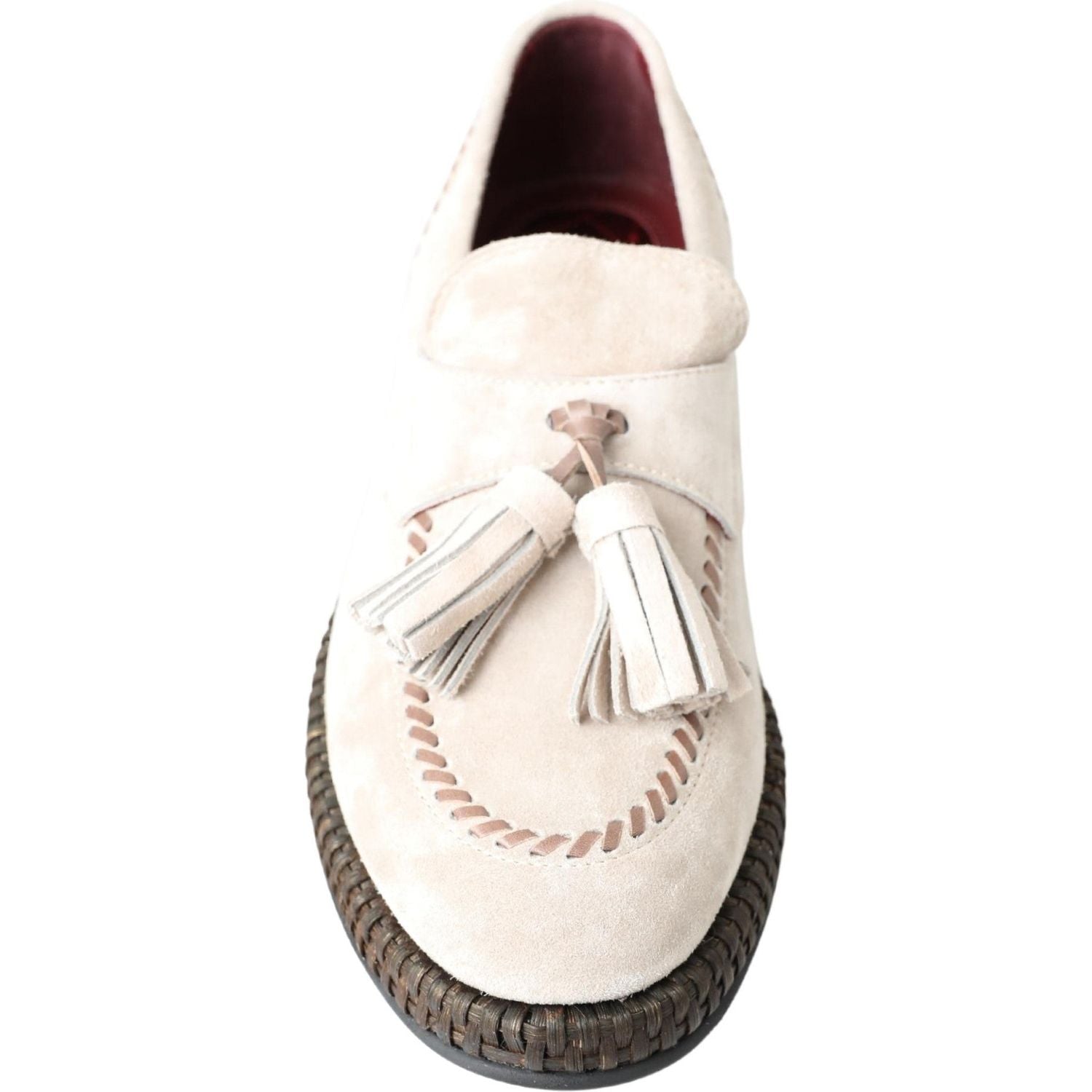 Dolce & Gabbana Ivory Suede Leather Men Espadrille Shoes