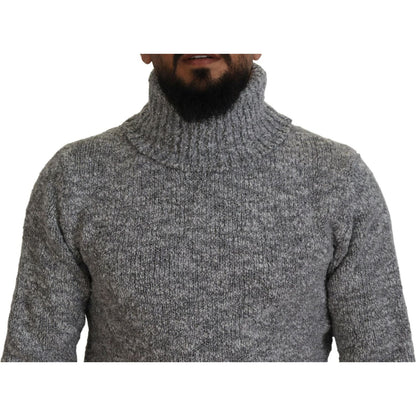 Dolce & Gabbana Gray Wool Knit Turtleneck Pullover Sweater