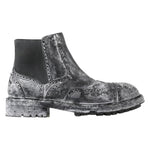 Dolce & Gabbana Elegant Black Faded Chelsea Ankle Boots Dolce & Gabbana Dark Slate Gray