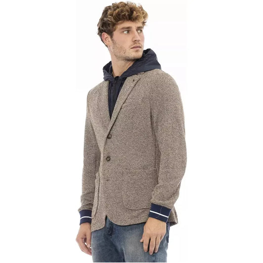 Distretto12 Chic Waterproof Hooded Fabric Jacket Distretto12 Rosy Brown