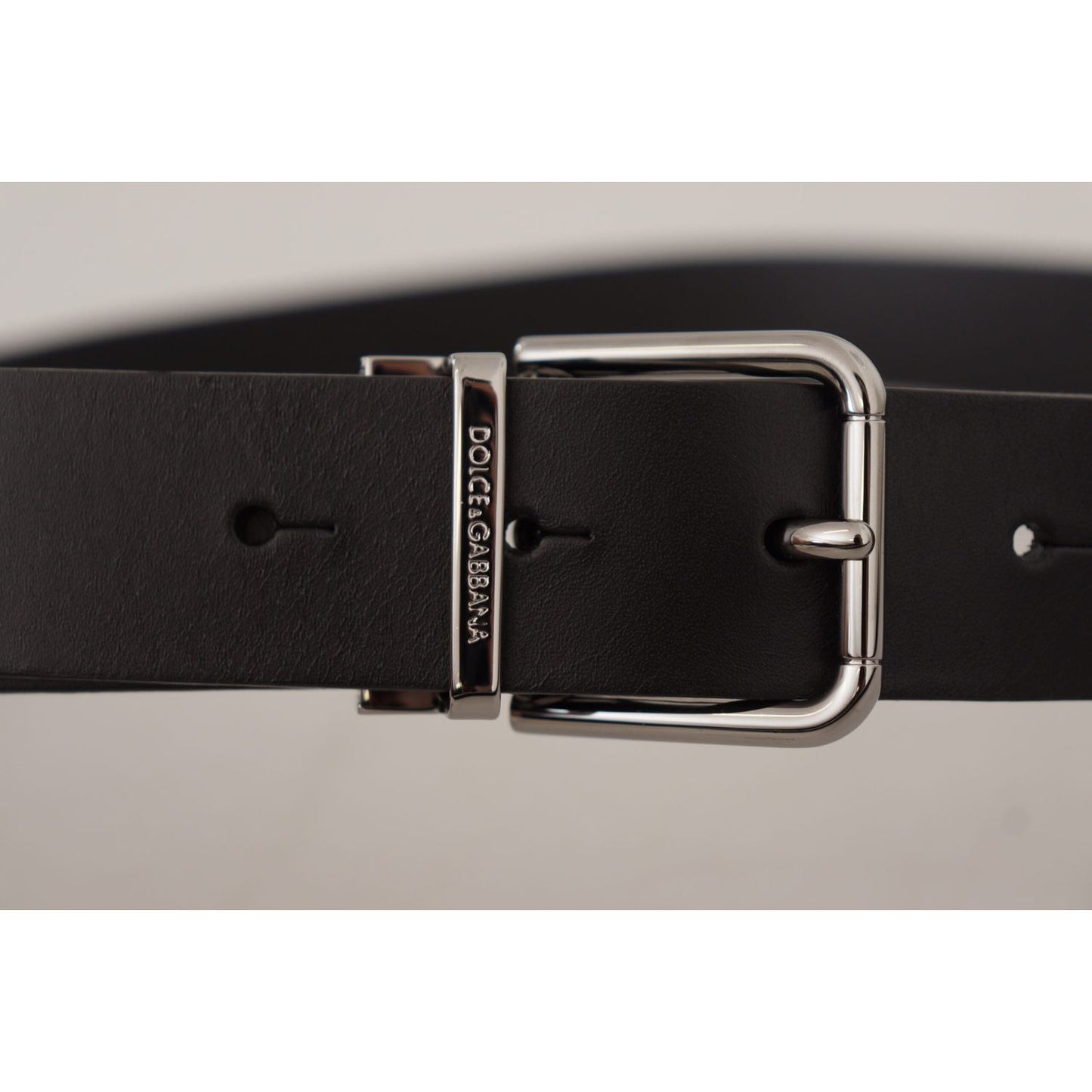 Dolce & Gabbana Black Casual Calf Leather Logo Metal Buckle Belt BEL8568-85
