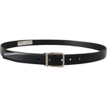 Dolce & Gabbana Black Calf Leather Classic Logo Metal Buckle Belt