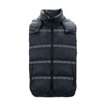 Versace Elegant Black Logo Band Vest with Detachable Hood 8054712636363
