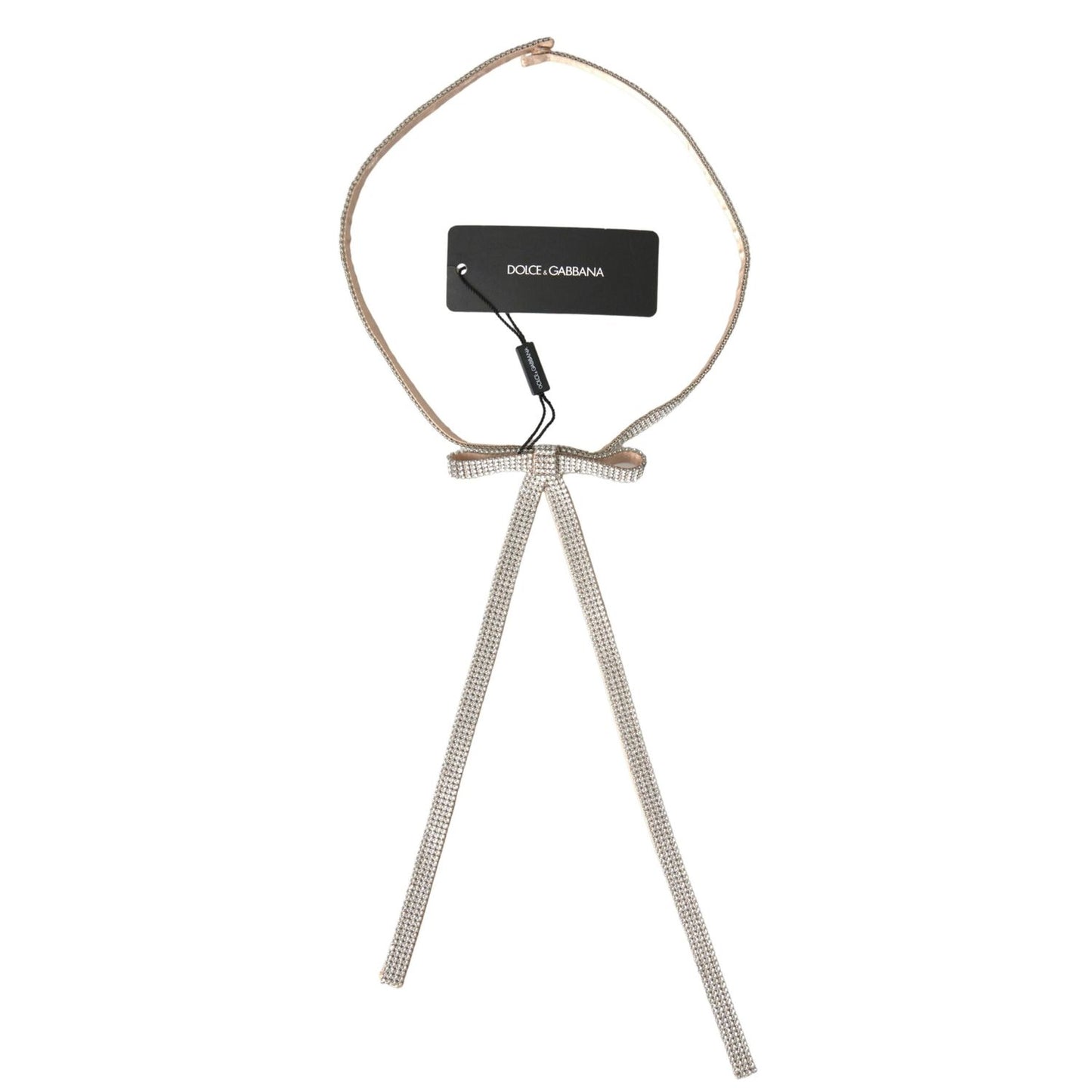 حزام دولتشي آند غابانا الأنيق المصنوع من الحرير والكريستال