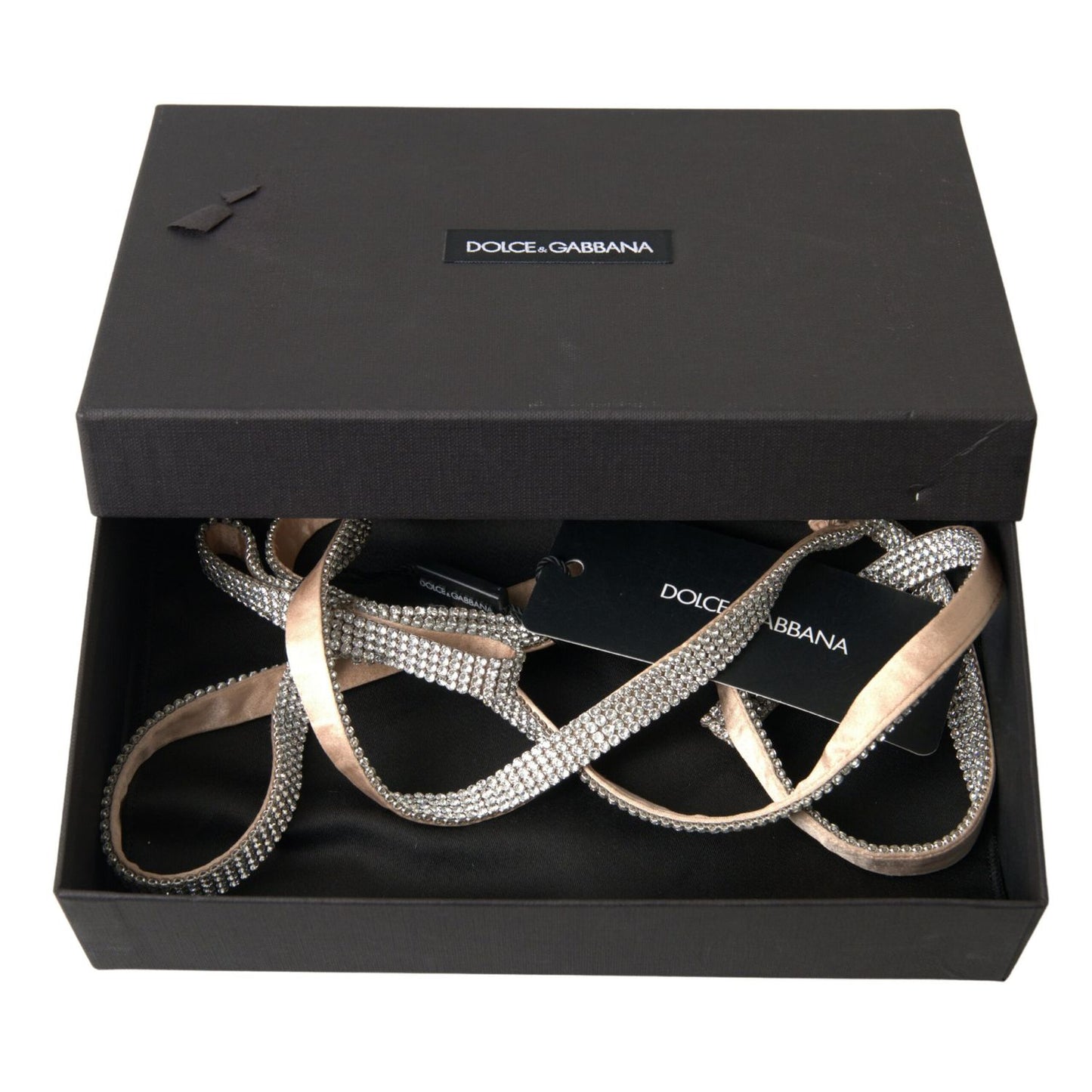 حزام دولتشي آند غابانا الأنيق المصنوع من الحرير والكريستال