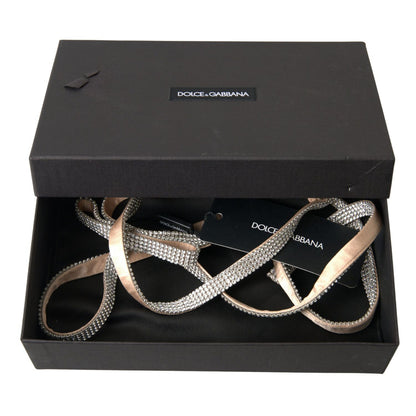 حزام دولتشي آند غابانا الأنيق المصنوع من الحرير والكريستال