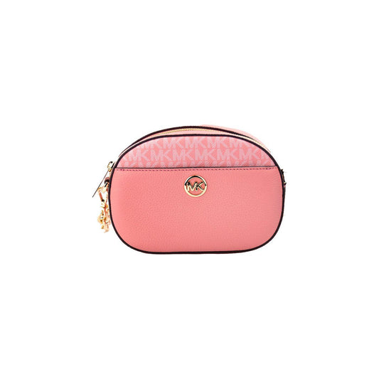 Michael Kors Jet Set Glam Tea Rose Leather Oval Crossbody Handbag Purse Michael Kors Dark Salmon